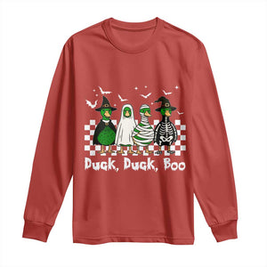 Halloween Duck Duck Boo Long Sleeve Shirt Funny Spooky Gift TS12 Red Print Your Wear