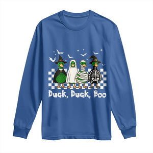 Halloween Duck Duck Boo Long Sleeve Shirt Funny Spooky Gift TS12 Royal Blue Print Your Wear