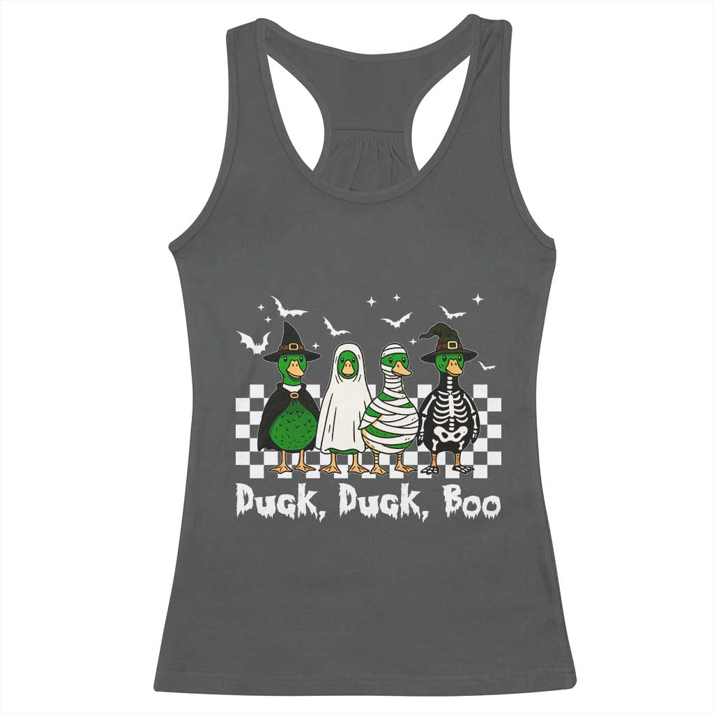 Halloween Duck Duck Boo Racerback Tank Top Funny Spooky Gift TS12 Dark Heather Print Your Wear