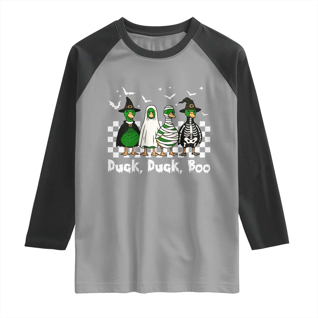 Halloween Duck Duck Boo Raglan Shirt Funny Spooky Gift TS12 Sport Gray Black Print Your Wear