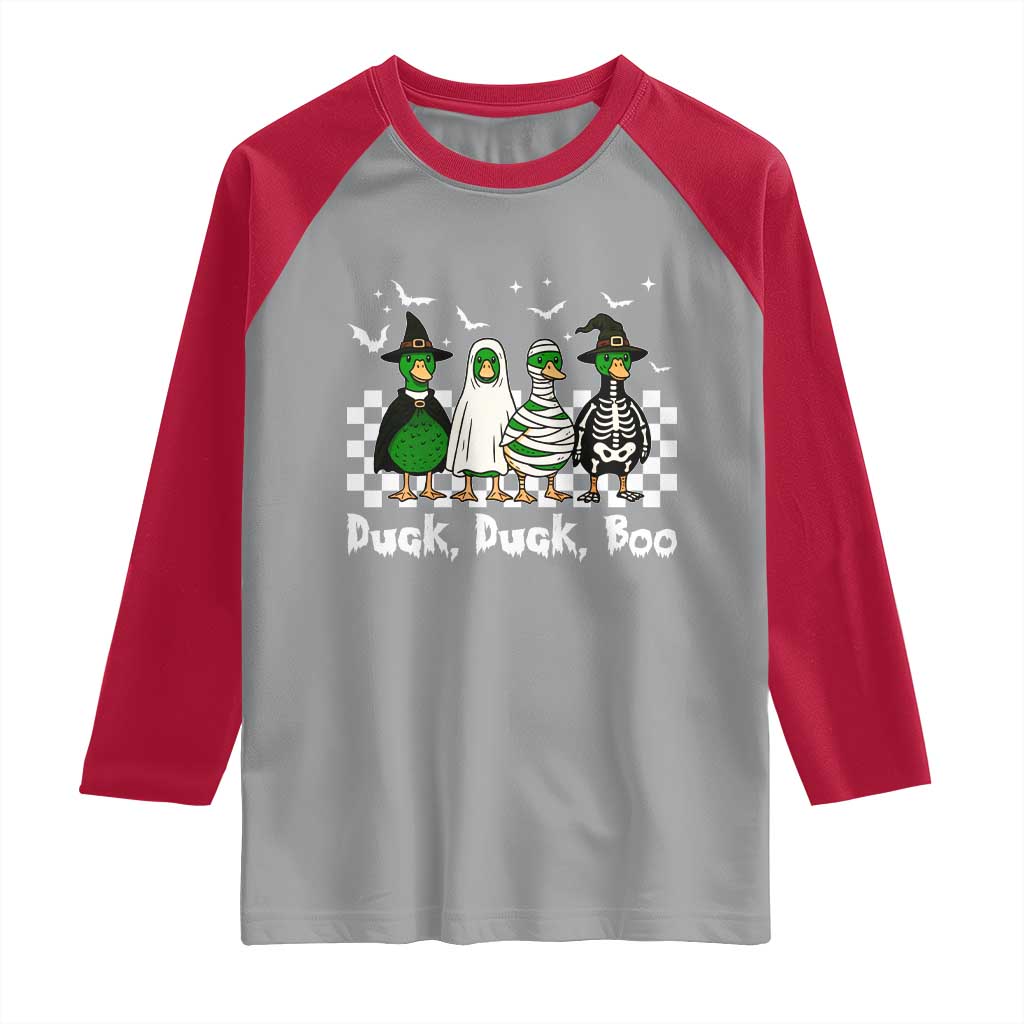 Halloween Duck Duck Boo Raglan Shirt Funny Spooky Gift TS12 Sport Gray Red Print Your Wear