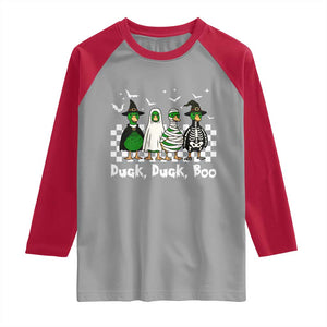Halloween Duck Duck Boo Raglan Shirt Funny Spooky Gift TS12 Sport Gray Red Print Your Wear