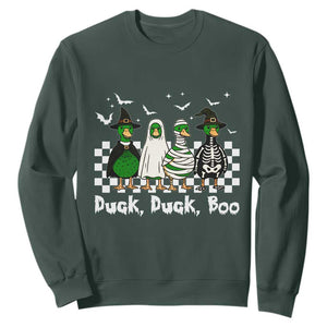 Halloween Duck Duck Boo Sweatshirt Funny Spooky Gift TS12 Dark Forest Green Print Your Wear