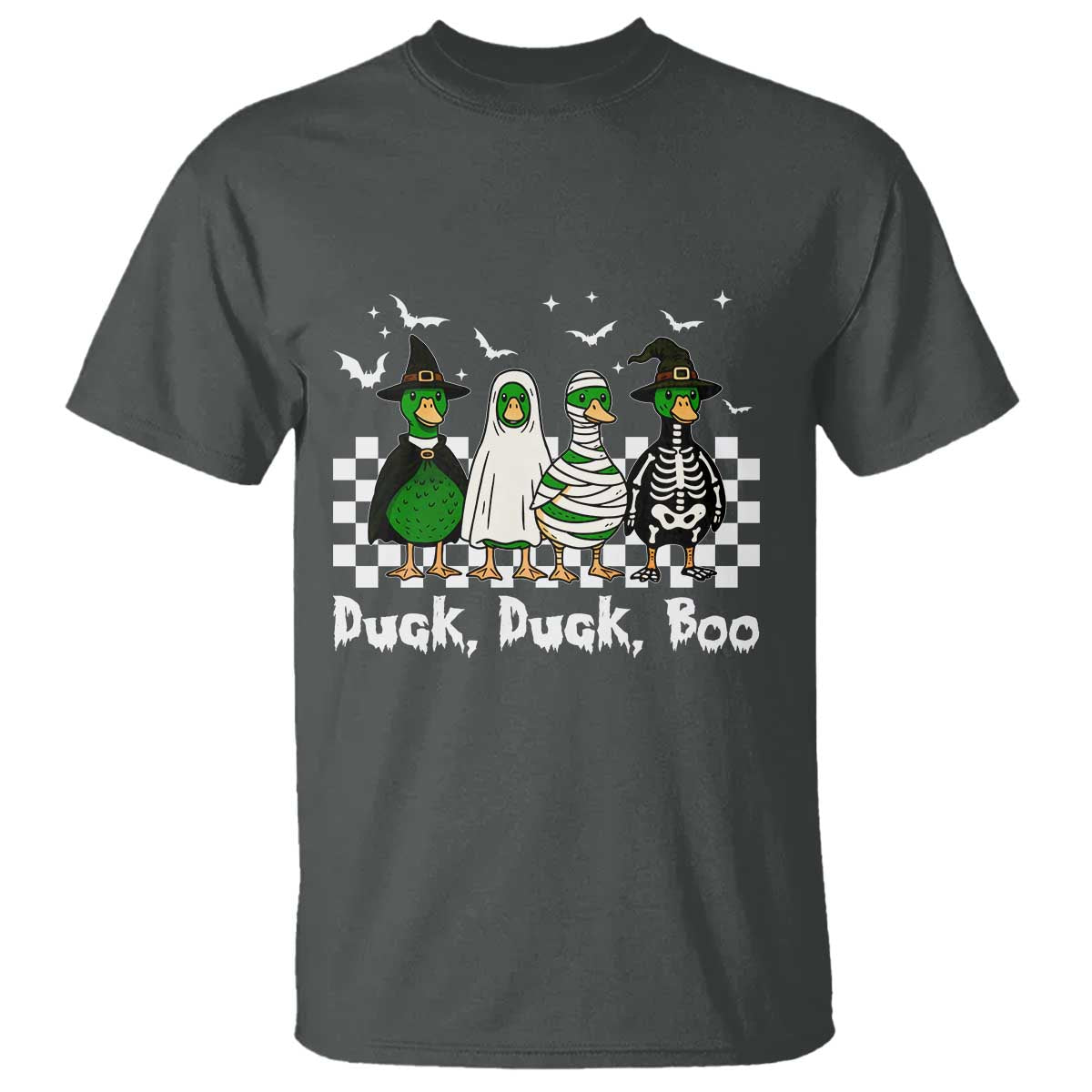 Halloween Duck Duck Boo T Shirt Funny Spooky Gift TS12 Dark Heather Print Your Wear