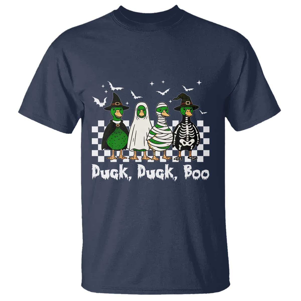 Halloween Duck Duck Boo T Shirt Funny Spooky Gift TS12 Navy Print Your Wear