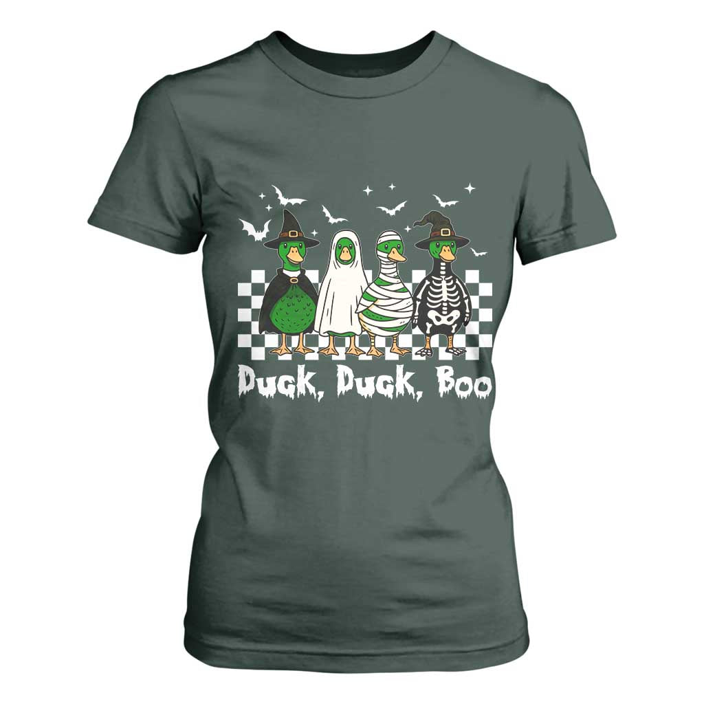 Halloween Duck Duck Boo T Shirt For Women Funny Spooky Gift TS12 Dark Forest Green Print Your Wear
