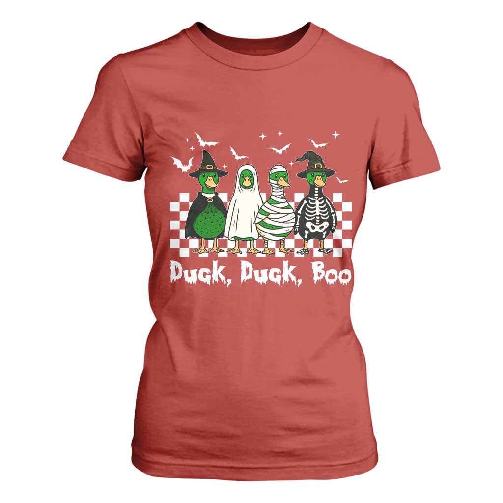 Halloween Duck Duck Boo T Shirt For Women Funny Spooky Gift TS12 Red Print Your Wear