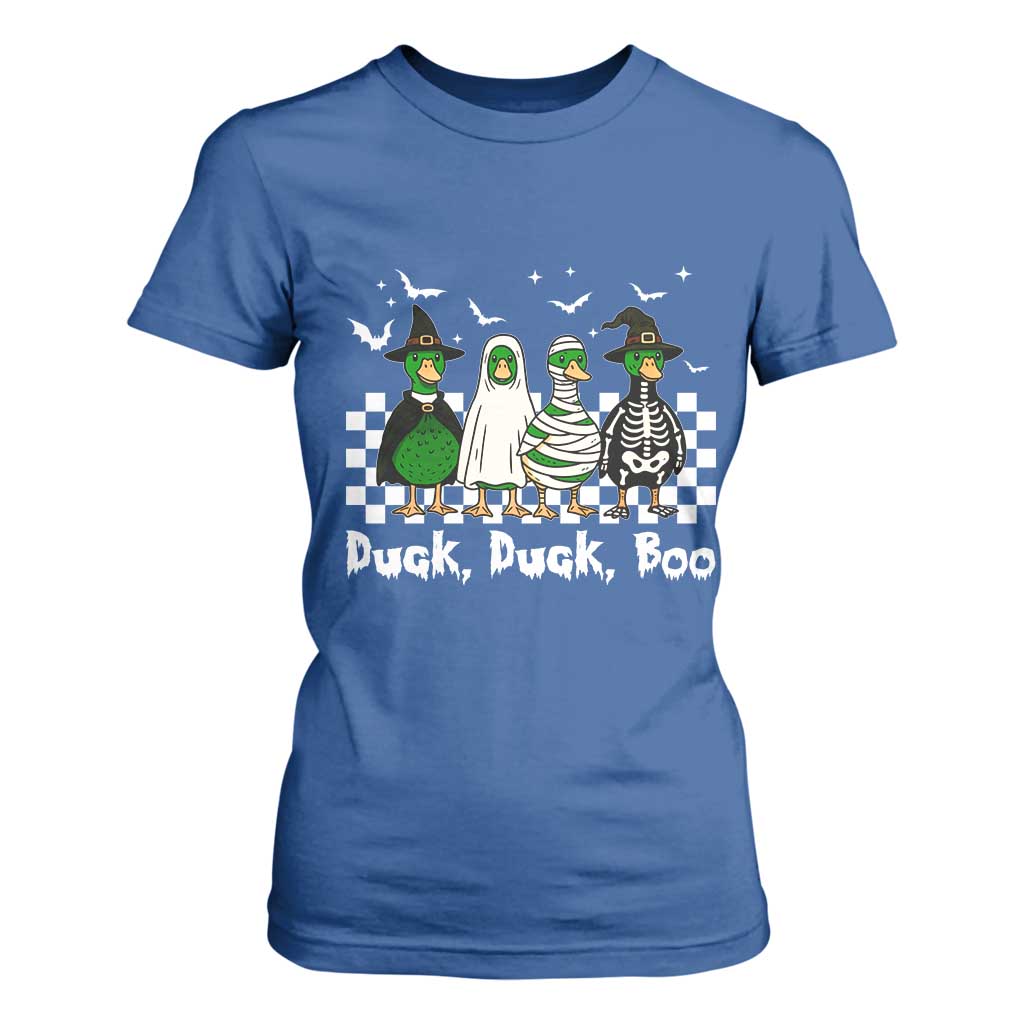 Halloween Duck Duck Boo T Shirt For Women Funny Spooky Gift TS12 Royal Blue Print Your Wear