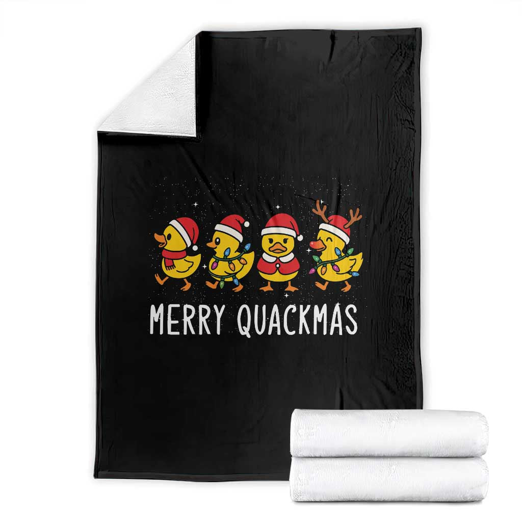 Funny Christmas Duck Throw Blanket Merry Quackmas Gift TS12 Black Print Your Wear