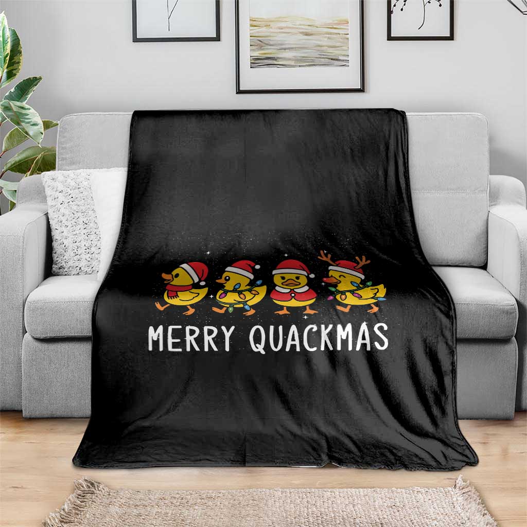 Funny Christmas Duck Throw Blanket Merry Quackmas Gift TS12 Print Your Wear