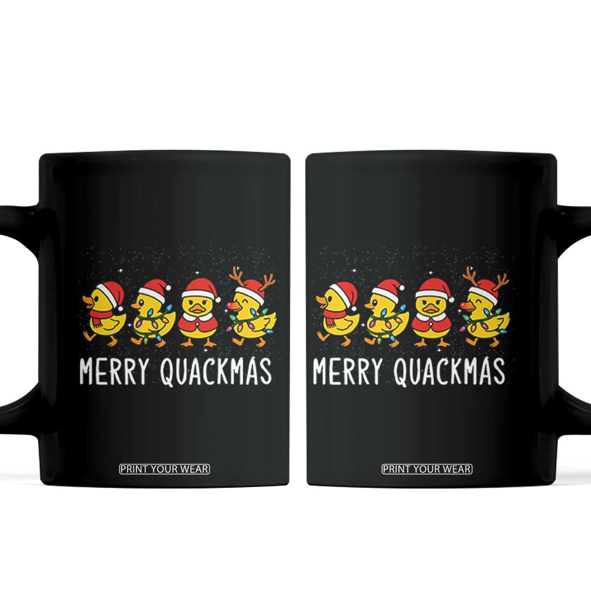 Funny Christmas Duck Coffee Mug Merry Quackmas Gift TS12 Black Print Your Wear