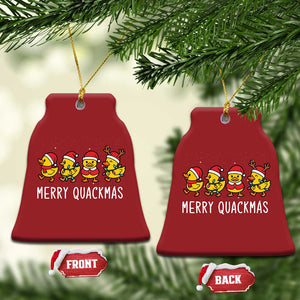 Funny Xmas Duck Christmas Ornament Merry Quackmas Gift TS12 Bell Flake Red Print Your Wear
