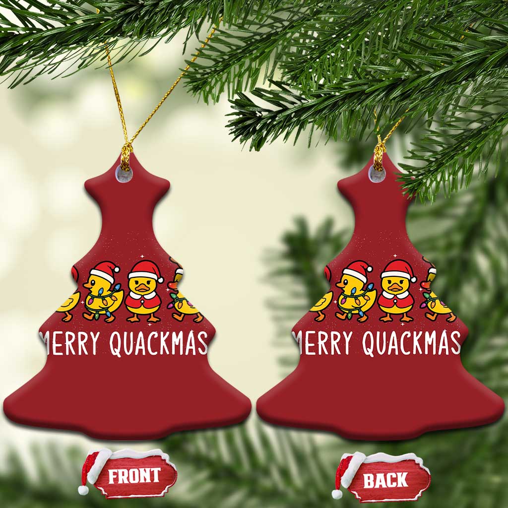 Funny Xmas Duck Christmas Ornament Merry Quackmas Gift TS12 Christmas Tree Red Print Your Wear