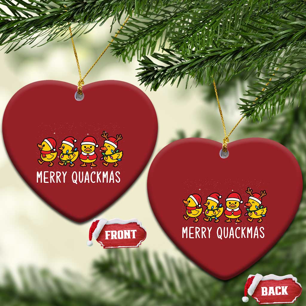 Funny Xmas Duck Christmas Ornament Merry Quackmas Gift TS12 Heart Red Print Your Wear