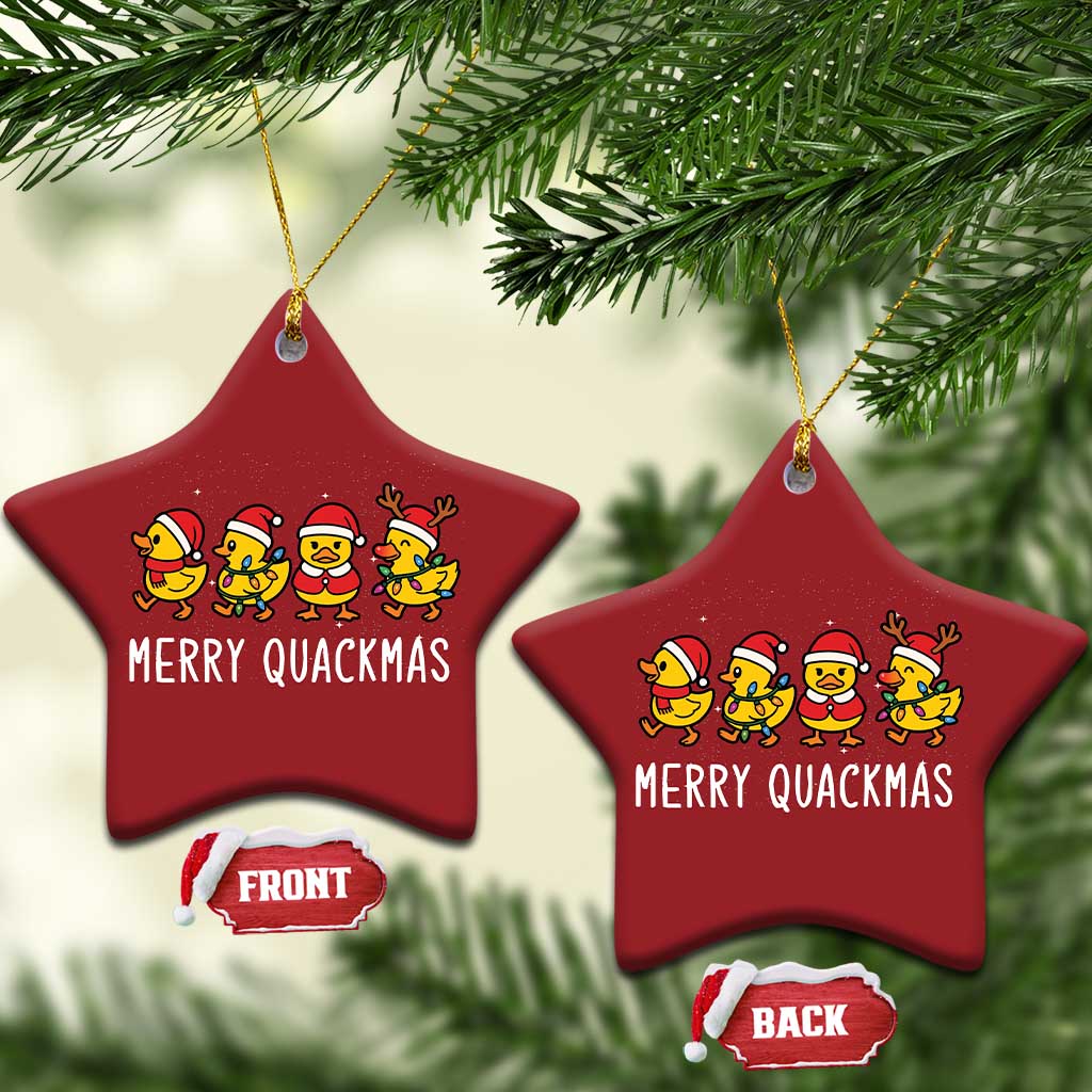 Funny Xmas Duck Christmas Ornament Merry Quackmas Gift TS12 Star Red Print Your Wear