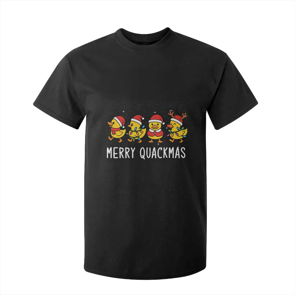 Funny Christmas Duck T Shirt For Kid Merry Quackmas Gift TS12 Black Print Your Wear
