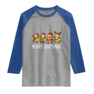 Funny Christmas Duck Raglan Shirt Merry Quackmas Gift TS12 Sport Gray Royal Print Your Wear