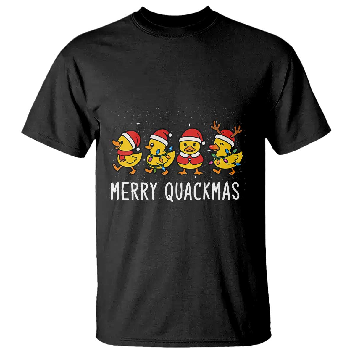 Funny Christmas Duck T Shirt Merry Quackmas Gift TS12 Black Print Your Wear