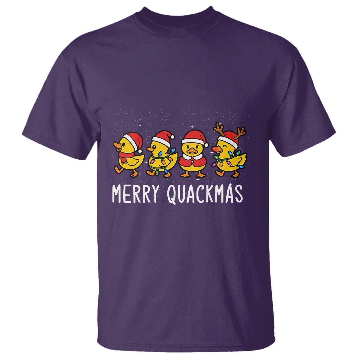 Funny Christmas Duck T Shirt Merry Quackmas Gift TS12 Purple Print Your Wear