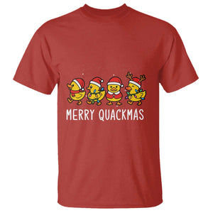 Funny Christmas Duck T Shirt Merry Quackmas Gift TS12 Red Print Your Wear