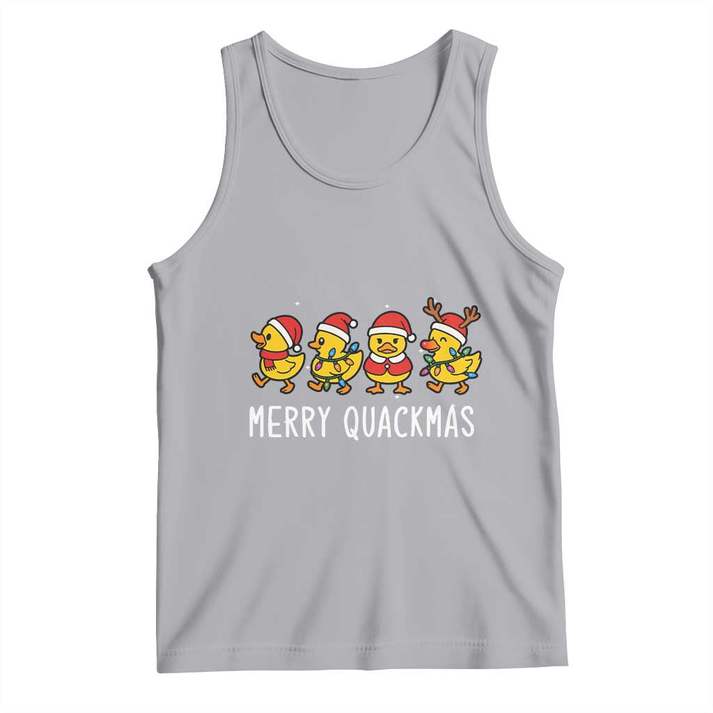 Funny Christmas Duck Tank Top Merry Quackmas Gift TS12 Athletic Heather Print Your Wear