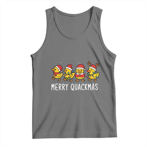 Funny Christmas Duck Tank Top Merry Quackmas Gift TS12 Black Heather Print Your Wear