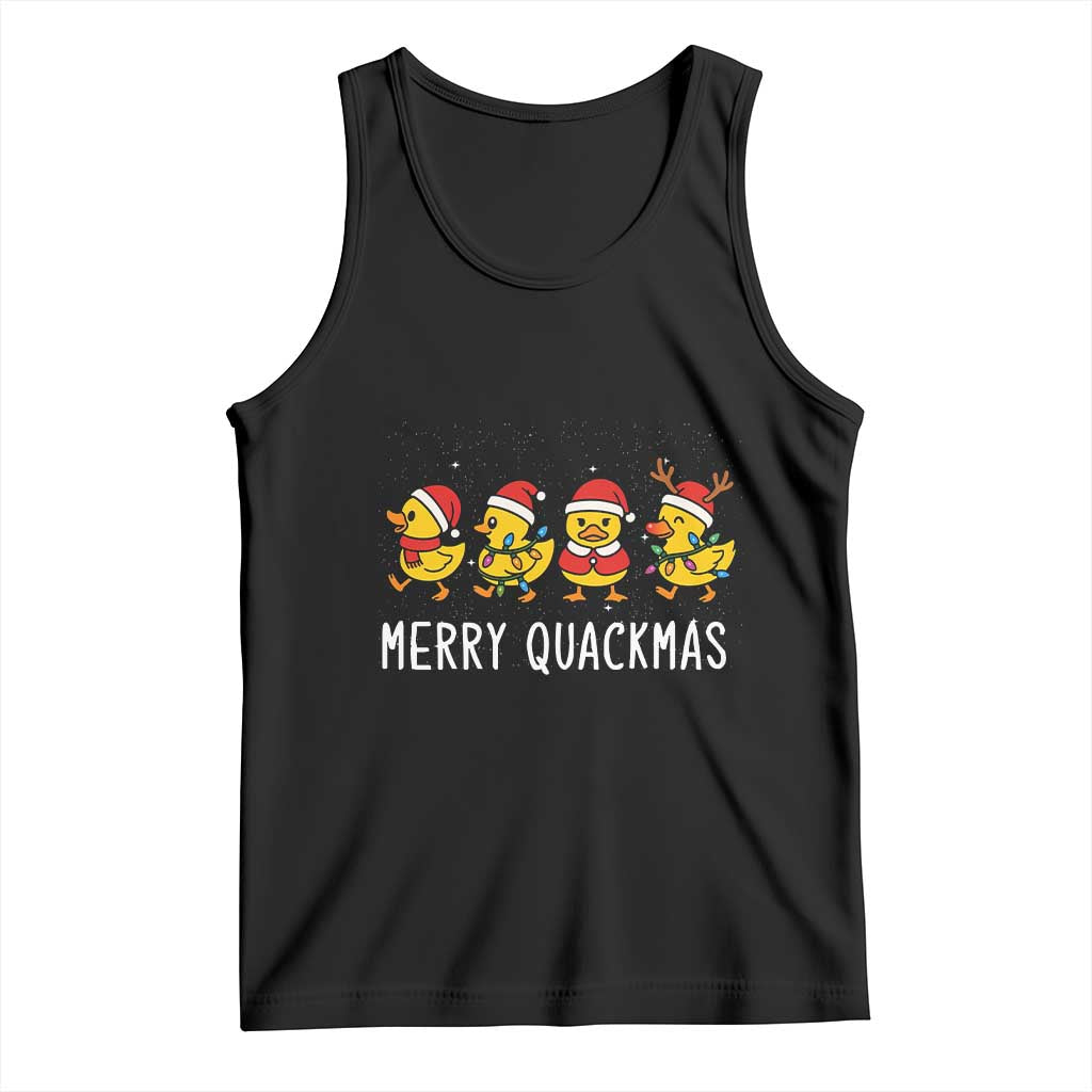Funny Christmas Duck Tank Top Merry Quackmas Gift TS12 Black Print Your Wear