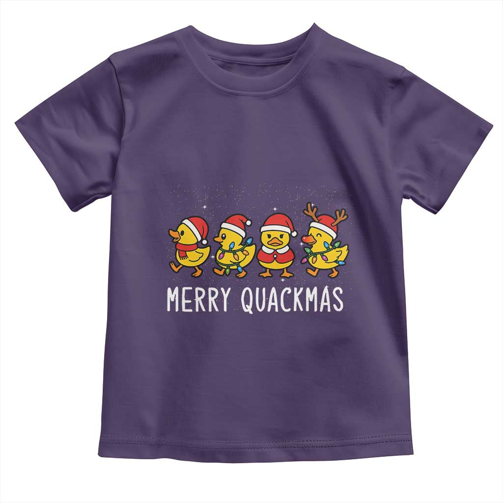 Funny Christmas Duck Toddler T Shirt Merry Quackmas Gift TS12 Purple Print Your Wear