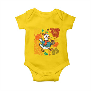 Thanksgiving Duck Lover Gift Baby Onesie Cute Duck Drinking Coffee TS12 Daisy Print Your Wear