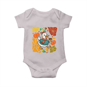 Thanksgiving Duck Lover Gift Baby Onesie Cute Duck Drinking Coffee TS12 Ice Gray Print Your Wear