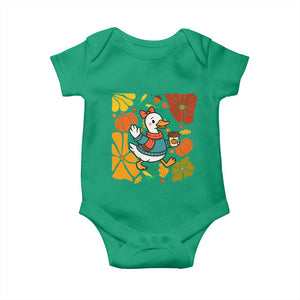 Thanksgiving Duck Lover Gift Baby Onesie Cute Duck Drinking Coffee TS12 Irish Green Print Your Wear
