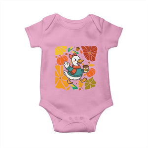 Thanksgiving Duck Lover Gift Baby Onesie Cute Duck Drinking Coffee TS12 Light Pink Print Your Wear