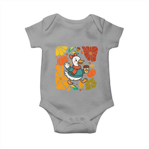 Thanksgiving Duck Lover Gift Baby Onesie Cute Duck Drinking Coffee TS12 Sport Gray Print Your Wear