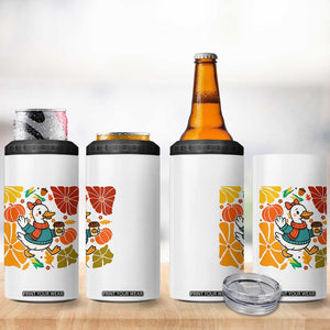 Thanksgiving Duck Lover Gift 4 in 1 Can Cooler Tumbler Cute Duck Drinking Coffee TS12 Print Your Wear