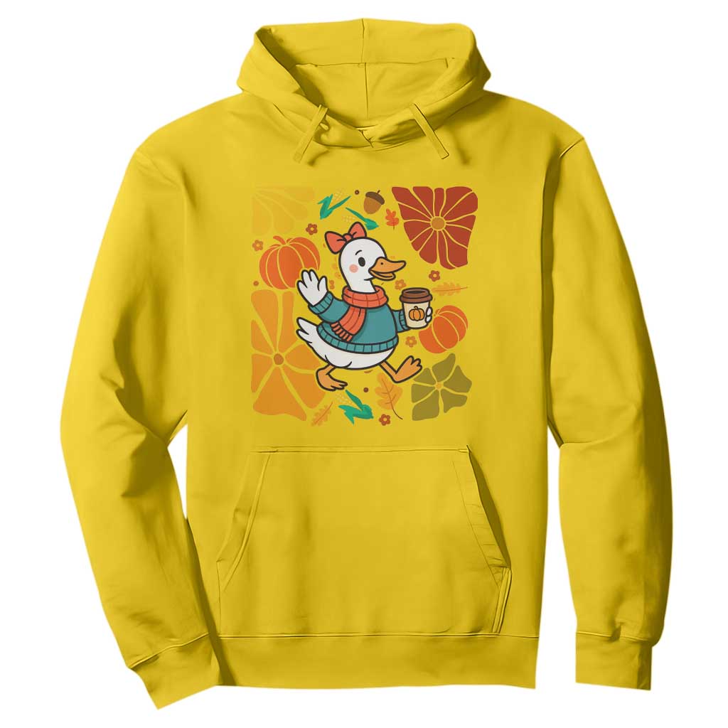 Thanksgiving Duck Lover Gift Hoodie Cute Duck Drinking Coffee TS12 Daisy Print Your Wear