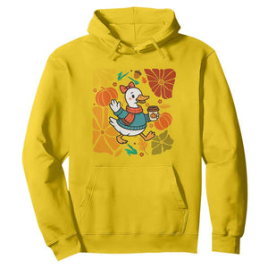 Thanksgiving Duck Lover Gift Hoodie Cute Duck Drinking Coffee TS12 Daisy Print Your Wear