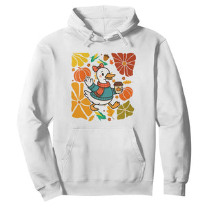 Thanksgiving Duck Lover Gift Hoodie Cute Duck Drinking Coffee TS12 White Print Your Wear