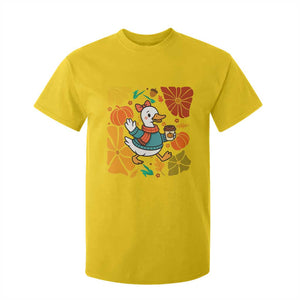 Thanksgiving Duck Lover Gift T Shirt For Kid Cute Duck Drinking Coffee TS12 Daisy Print Your Wear