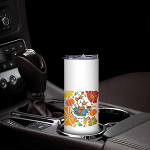 Thanksgiving Duck Lover Gift Skinny Tumbler Cute Duck Drinking Coffee TS12 Print Your Wear