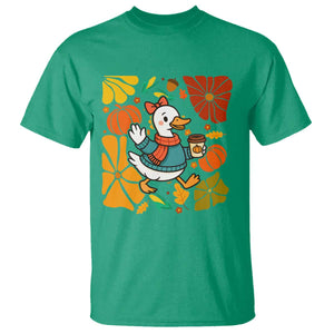 Thanksgiving Duck Lover Gift T Shirt Cute Duck Drinking Coffee TS12 Irish Green Print Your Wear