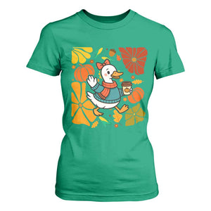Thanksgiving Duck Lover Gift T Shirt For Women Cute Duck Drinking Coffee TS12 Irish Green Print Your Wear
