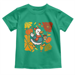 Thanksgiving Duck Lover Gift Toddler T Shirt Cute Duck Drinking Coffee TS12 Irish Green Print Your Wear