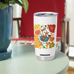 Thanksgiving Duck Lover Gift Tumbler Cup Cute Duck Drinking Coffee TS12 Print Your Wear