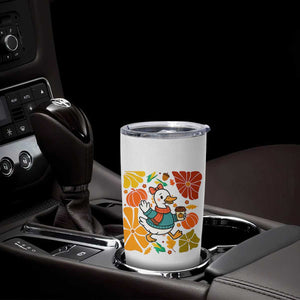 Thanksgiving Duck Lover Gift Tumbler Cup Cute Duck Drinking Coffee TS12 Print Your Wear