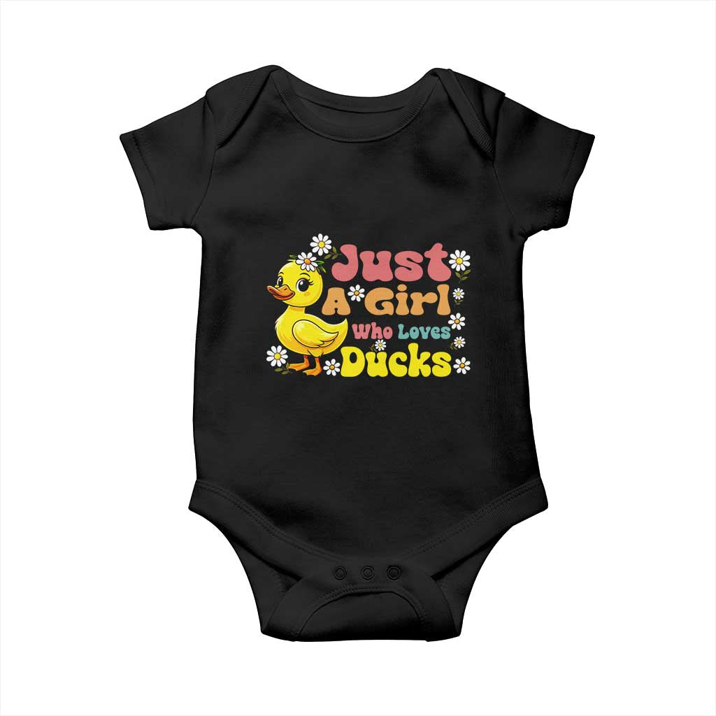 Duck Lover Gift Baby Onesie Just A Girl Who Loves Ducks TS12 Black Print Your Wear