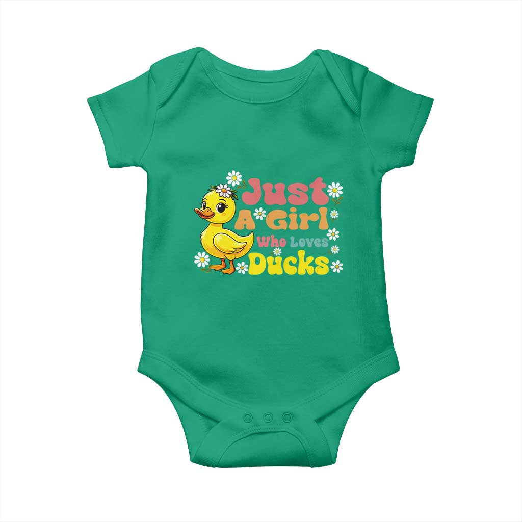 Duck Lover Gift Baby Onesie Just A Girl Who Loves Ducks TS12 Irish Green Print Your Wear