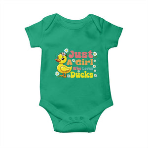 Duck Lover Gift Baby Onesie Just A Girl Who Loves Ducks TS12 Irish Green Print Your Wear
