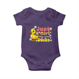 Duck Lover Gift Baby Onesie Just A Girl Who Loves Ducks TS12 Purple Print Your Wear