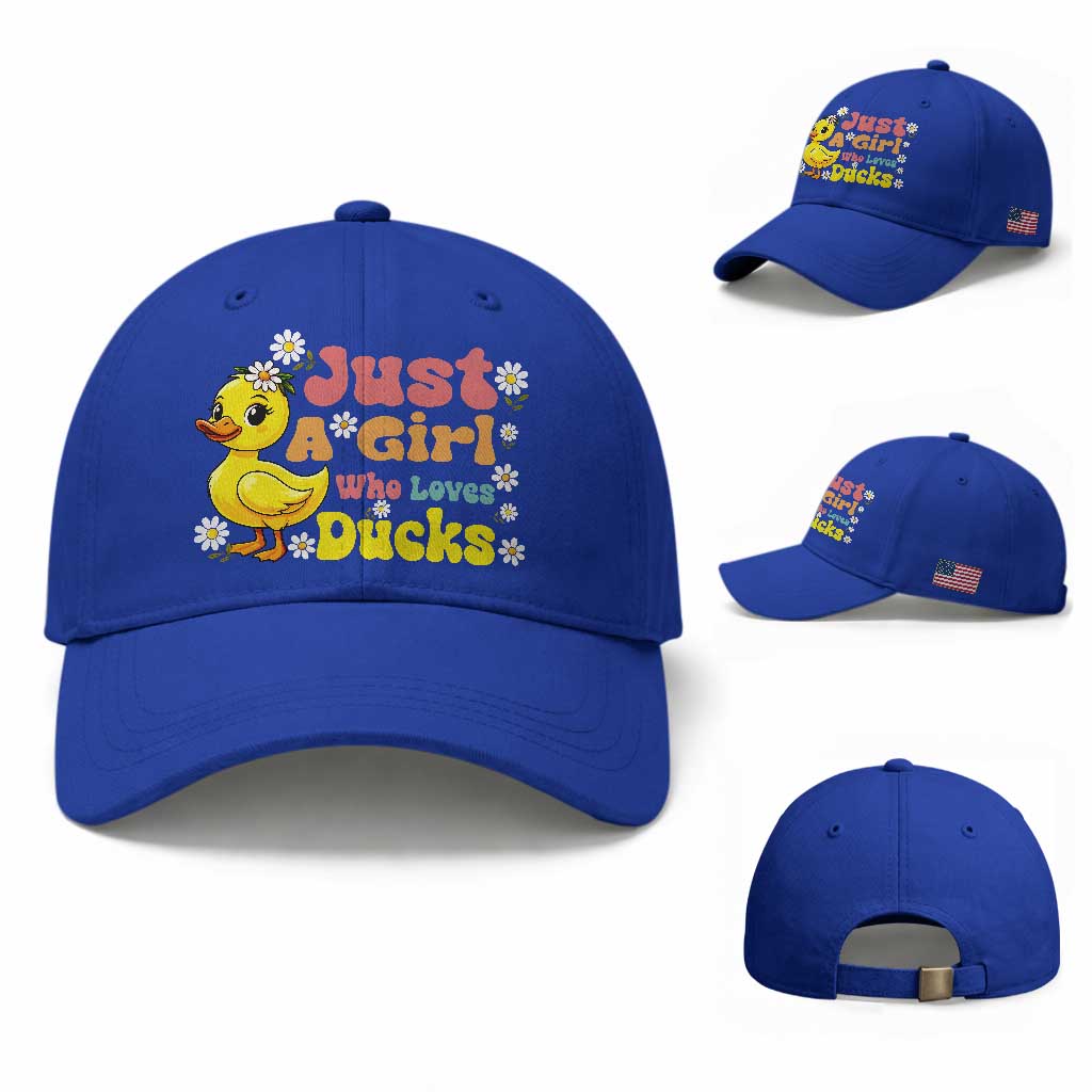 Duck Lover Gift Baseball Cap Just A Girl Who Loves Ducks TS12 Baseball Cap Universal Fit Royal Blue Print Your Wear