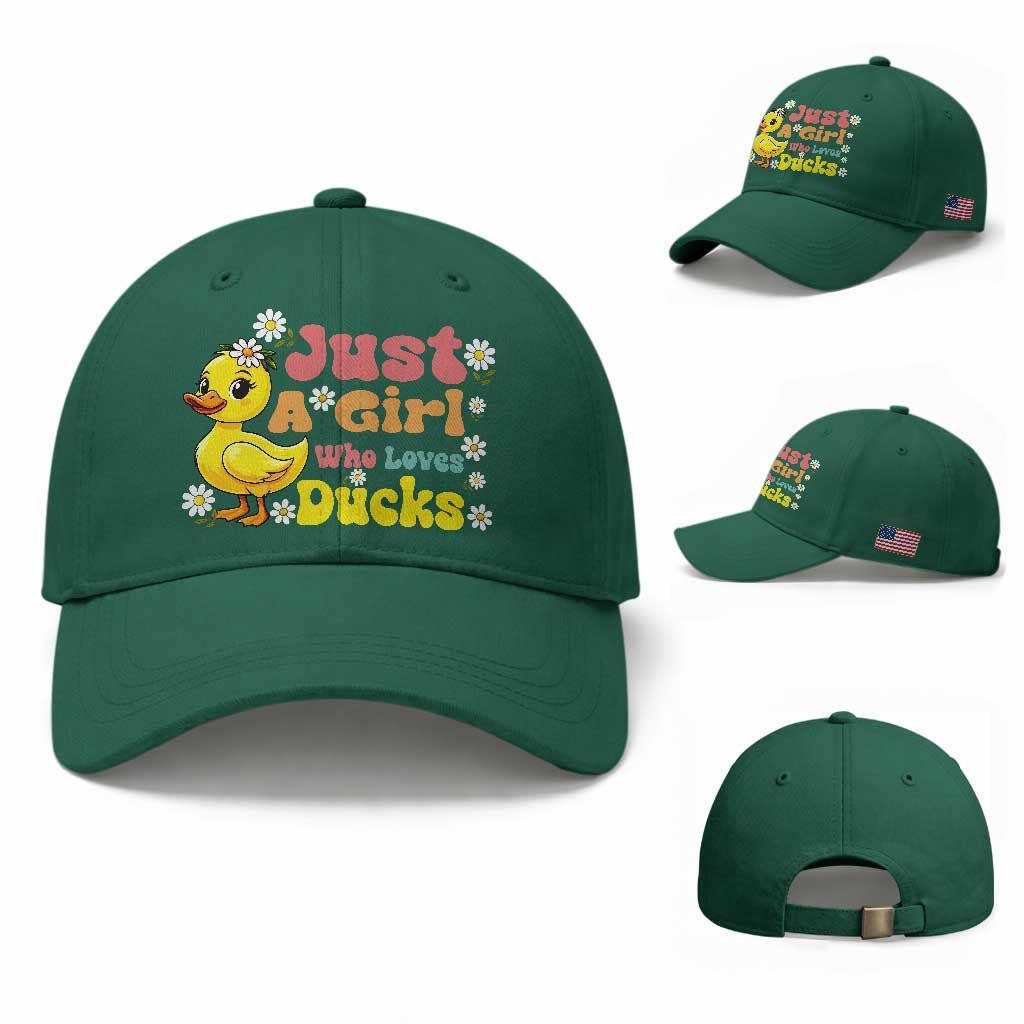 Duck Lover Gift Baseball Cap Just A Girl Who Loves Ducks TS12 Baseball Cap Universal Fit Irish Green Print Your Wear
